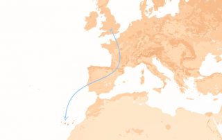 Europe Map from the UK to Tenerife